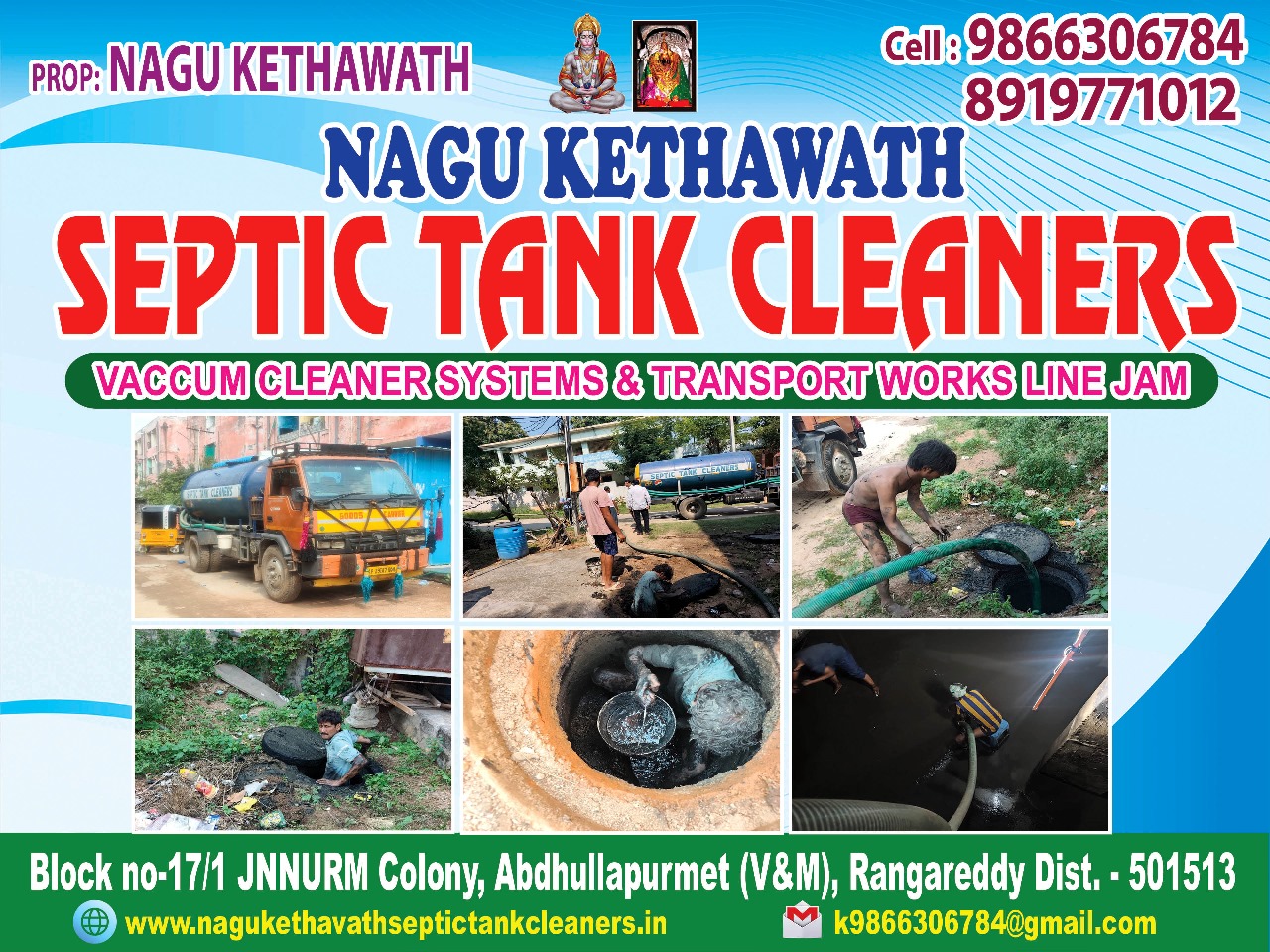 Nagu Kethavath Septic Tank Cleaners, Septic Tank Cleaners in Hyderabad